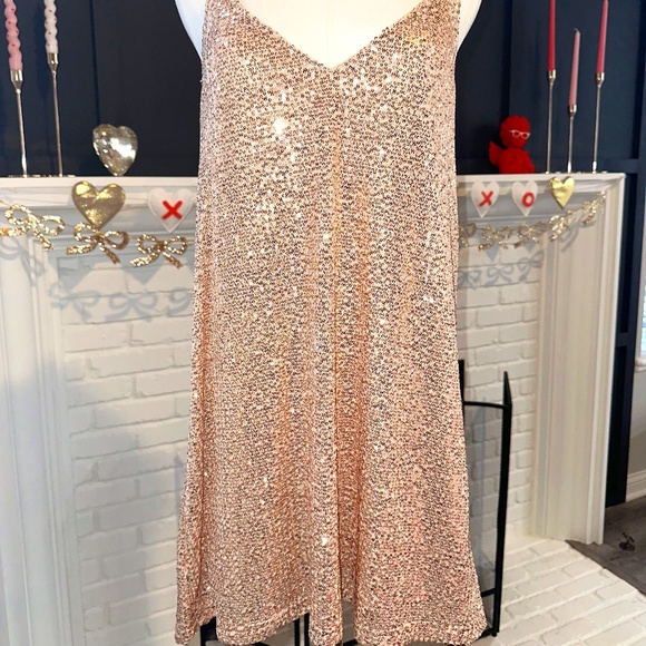 Sequins V-Neck Dress - Picture 1 of 2